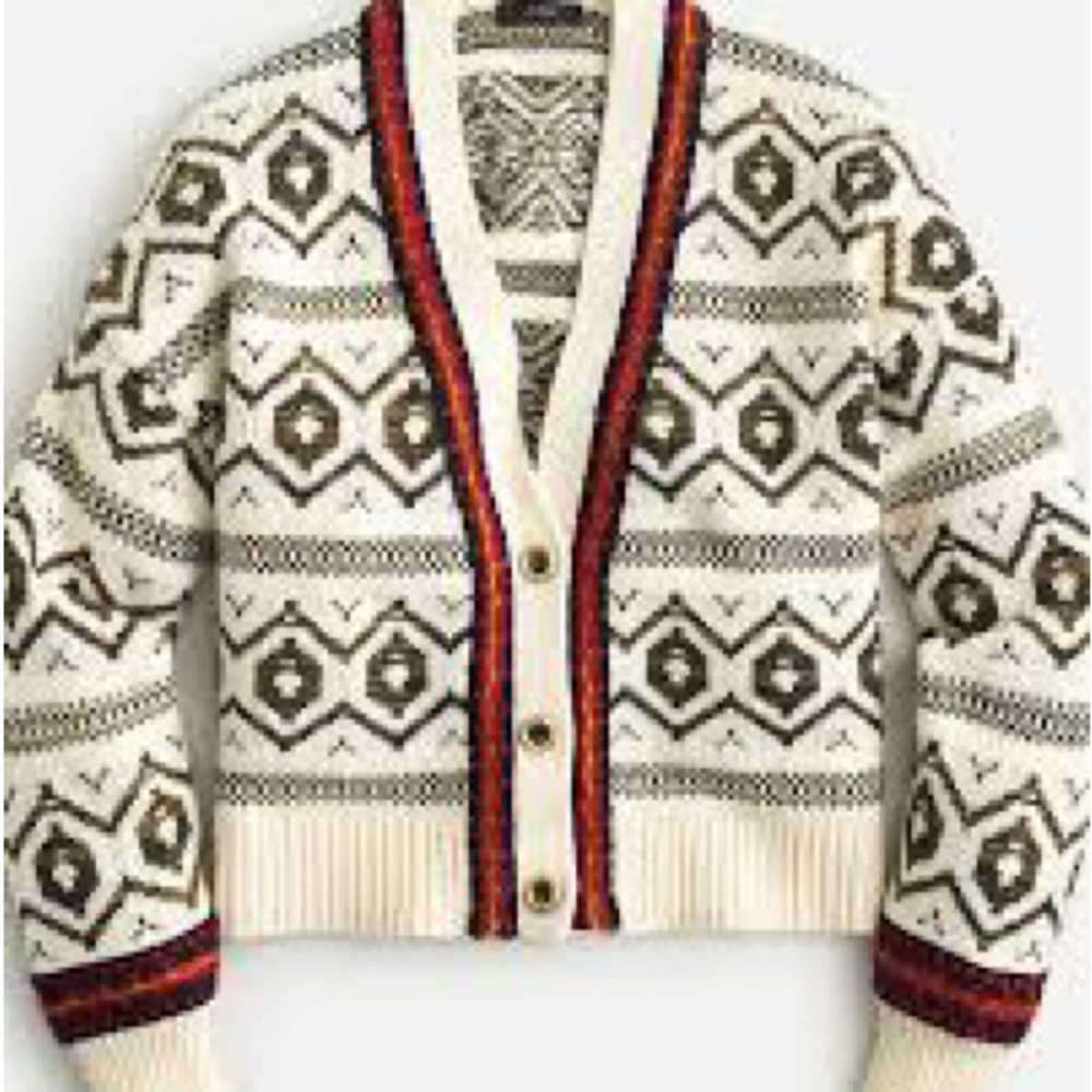 J. Crew Cream and Black Knit Sweater